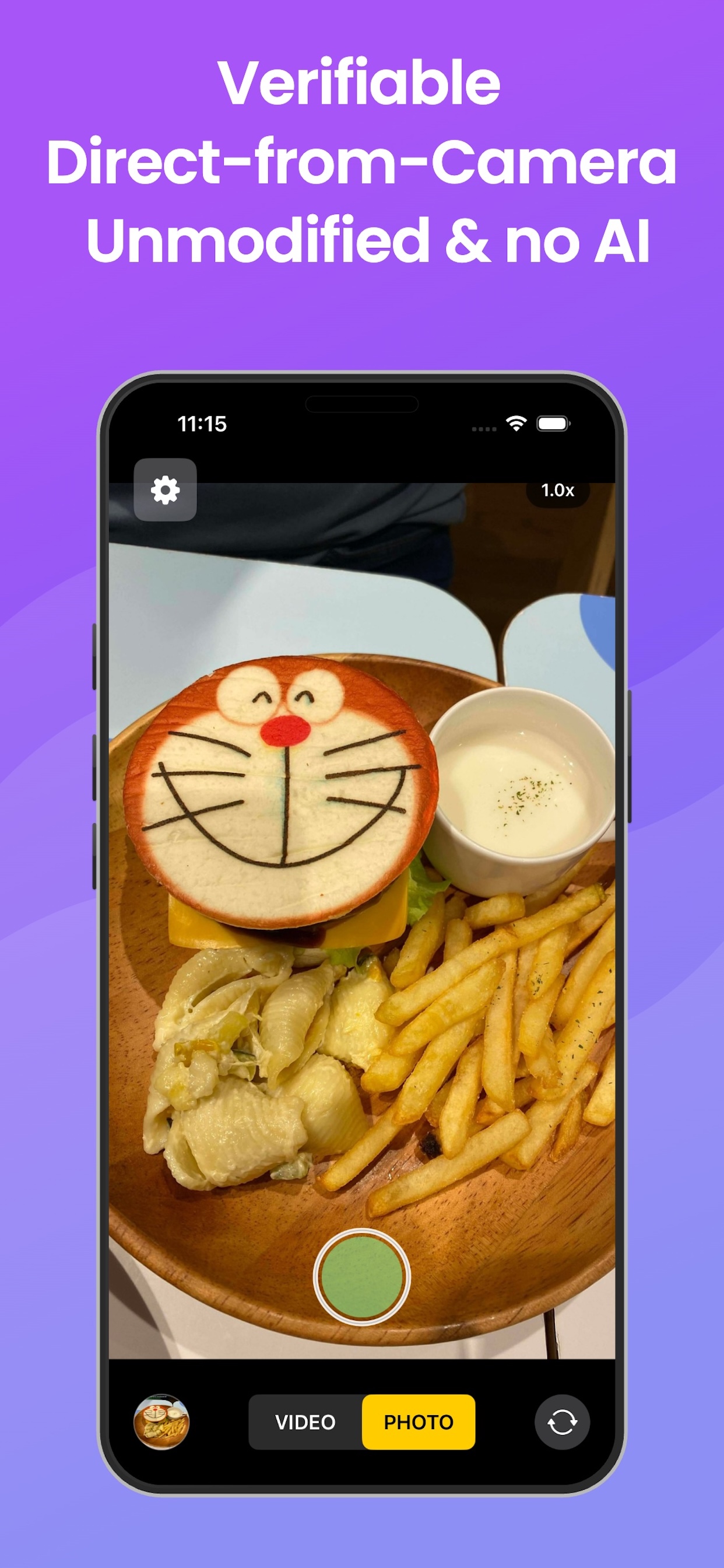 Signed photo with C2PA banner and link to original